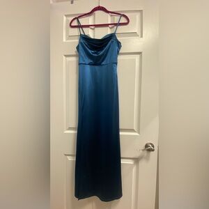 Elegant Blue Satin Gown